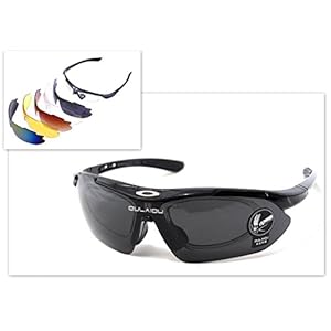 レンズ5枚 スポーツ サングラス UV400 紫外線カット 防弾 サバゲーにも