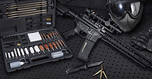FIREGEAR Gun Cleaning Kit Universal Supplies for Hunting Rifle Handgun Shot Gun Cleaning Kit for All Guns with Case