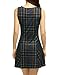 Allegra K Women's Round Neck Sleeveless Plaids Mini A Line Dress XL Blue