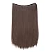 S-noilite Invisible Hair Extensions Secret Transparent Headband Hairpieces No Clip Long Human Made Natural Synthetic Fibre Hair Piece for Women Straight 16 Inch light brown