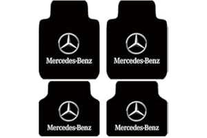 KKMATC Fit for Mercedes-Benz All Years Models Car Floor Mats 4PCS Protection Universal Carpet Front and Rear Black Flexible Mat