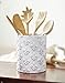Mud Pie Fleur de Lis Utensil Holder, White