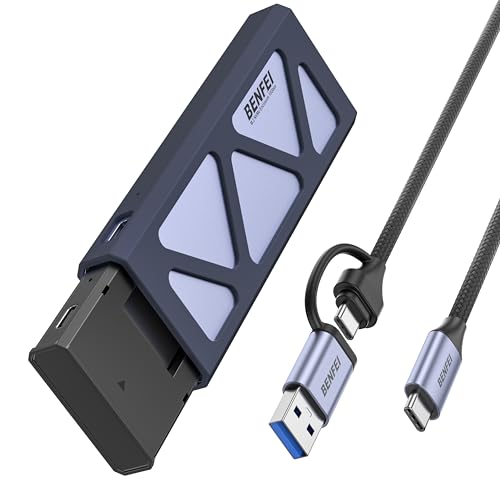 M.2 NVME SSD Enclosure, Adaptador USB C (10Gpbs) a NVME sin Herramientas, soporta 10s de protección contra pérdida de energía, Compatible con NVME M B&M Keys con SSDs de tamaño 2230/2242 y más