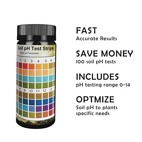 FUNSWTM Soil pH Test Kit, Soil Testing Kit, 100 Tests Soil PH Strips for Testing Soil,Garden