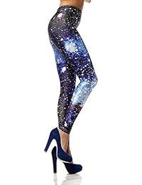 alivewise damaes Venta caliente Impresión Digital Galaxy Star Impreso cintura alta Leggings pantalones