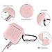 AirPods Case 7 in 1 Airpods Accessories Kits Protective Silicone Cover and Skin for Apple Airpods Charging Case with Airpods Ear Hook Airpods Staps/Airpods Clips/Skin/Tips/Keychain Pink by Amasing