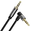 deleyCON 1,5m 3,5mm Audio Jack Kabel Stereokabel Nylon Kabel en Metalen Stekkers – Rechte Stekker naar 90° Haakse…
