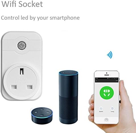 Smart WiFi Plug Socket, TianranRT Smart Power Socket WiFi Wireless Mini Switch Remote Control Timer Outlet UK Plug and EU Plug Work with Alexa Google Home Android and iOS (1 UK)