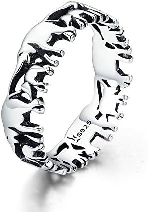 Bijoux BluElephants Trendy 100% 925 Sterling Silver Stackable Animal Collection Elephant Family Finger Rings for Women Silver Jewellery