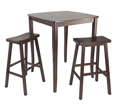 Wood & Style Premium Décor 3-Pc Inglewood High/Pub Dining Table with
Saddle Stool