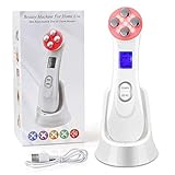 Face Care EMS Beauty Machine for Facial Skin Lifting Tighten Fine Lines Wrinkle Acne Remove (White)