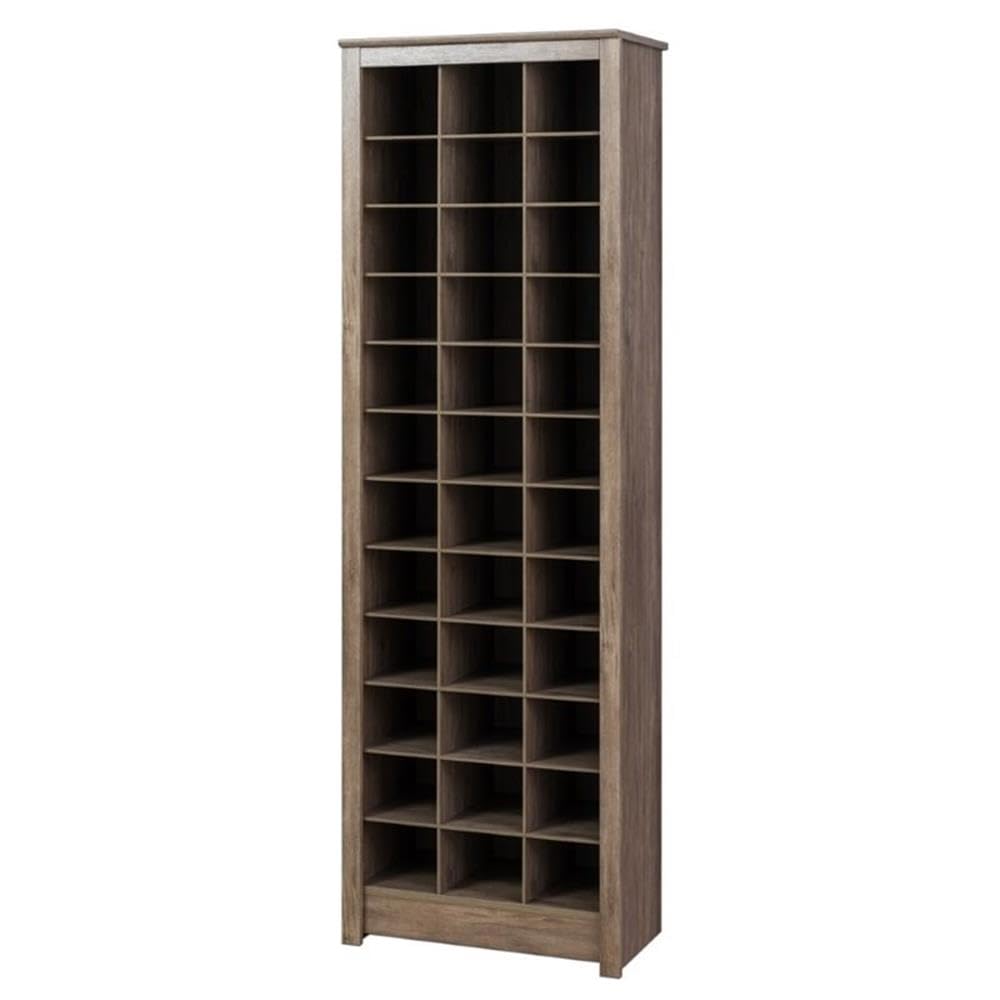 Photo 1 of ***Selling for Parts Only***Prepac Gray Tall Storage Cabinet, Shoe Cabinet, Entryway Furniture with 36 Shoe Cubbies 13"D x 23.5" W x 72.5" H