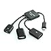 Hittime 3 in 1 USB OTG Cable Adapter, Micro USB Hub USB OTG Extension Adapter for Smartphone and Tablet