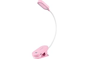 VAVOFO Rechargeable Book Light, 14 LEDs Eye Care Clip On Amber Reading Light for Bookworms Reading in Bed with 9 Colors 9 Brightness (Pink)