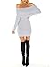 Simplee Apparel Women's Long Sleeve Off Shoulder Knitted Sweater Dress,Gray,One Size,Gray,One Size