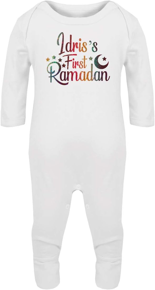 My Baby ID Personalised First Ramadan Rompersuit Multi Coloured Holographic Gift or Present