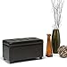 SIMPLIHOME Cosmopolitan 34 inch Wide Transitional Rectangle Storage Ottoman in Tanners Brown Vegan Faux Leather, Assembled, For the Living Room, Entryway and Family Room