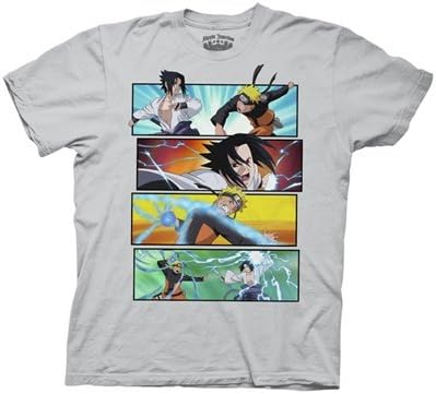Shippuden - Naruto Sasuke Storyboard Mens T-Shirt in Ice Grey, Size: X-Large, Color: Ice Grey