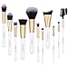 Docolor Makeup Brushes 11Pcs Synthetic Goat Pony Hair Powder Foundation Fan Eyeshadow Blending Blush Brush Portable Cosmetic Kit with PU Leather Case (White)