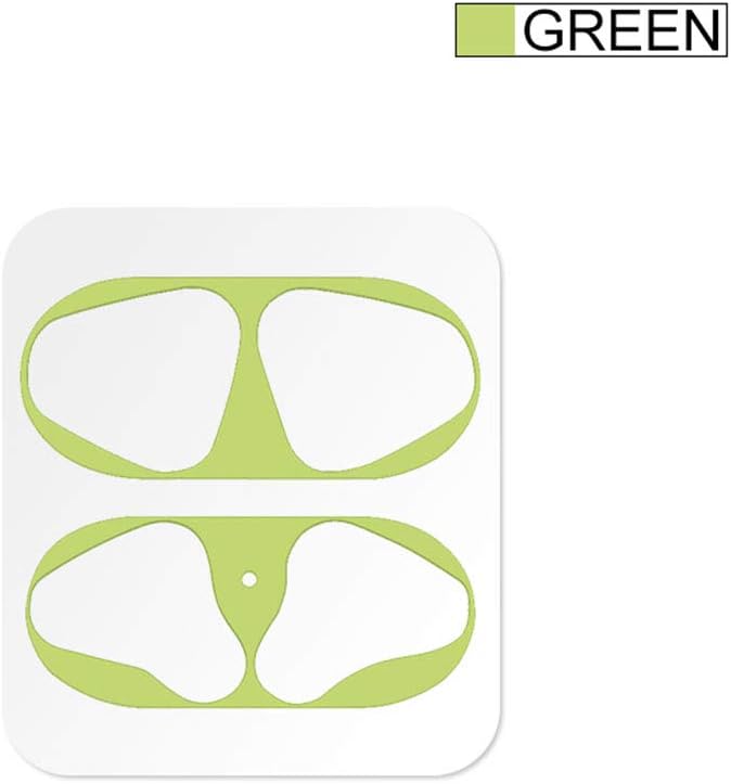 FGRYB Metal Dust Guard for Airpod 1 & 2, Upgrade AirPod Dust-Proof Film, Protect AirPods from Iron/Metal Shavings Dust Sticker for Airpods 1 Airpods 2, Green