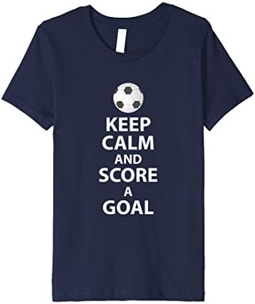 Kids Keep Calm And Score A Goal Soccer T-Shirt Gifts 10 Navy