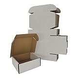 Rnisda 50 Pack 5x5x2'' Small Shipping Boxes, White