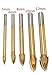 Driak Cross Head Tungsten Carbide Wall Ceramic Tile Marble Glass Drill Bit Set Glass Cutter Hole Saw Tool,5mm,6mm,8,10mm,12mm
