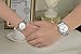 Couple Watches Quartz Waterproof Wristwatches for Lovers Pair in Package Silver Dial Stainless Steel Band