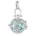 Souarts Silver Color Hollow Flower Pattern Bola Angel Cage Box Pendant