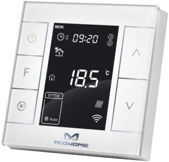 MCO Home MH7H-EH Electrical Heating Thermostat with Humidity Sensor, White