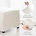 CHUN YI Stretch Rhombus Jacquard Universal Ottoman Cover,Easy Fitted Oversized Storage Ottoman Covers Slipcover,High Elasticity Furniture Protector (Cream White)