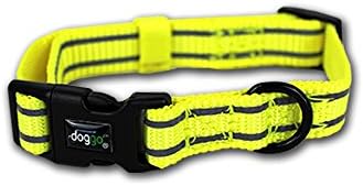 doggo Reflective Nylon Collar, Small, Neon Yellow
