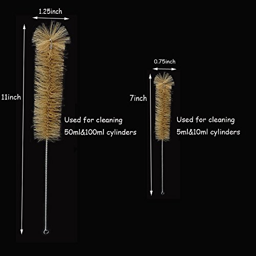 Plastic Measuring Cylinder Graduated Cylinder Set 100ml 50ml 25ml 10ml 4pcs with Two Cleaning Brushes
