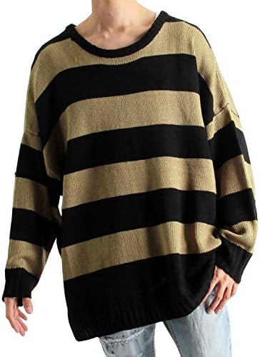 無地 定番キャンバス ボーダー柄 ドルマンスリーブ メンズ ビッグニット