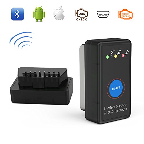AUTMOR OBD2 OBDii Diagnostic Tool Car Code Reader Mini Scanner Scan with Power Switch Bluetooth 4.0 for IOS & Android