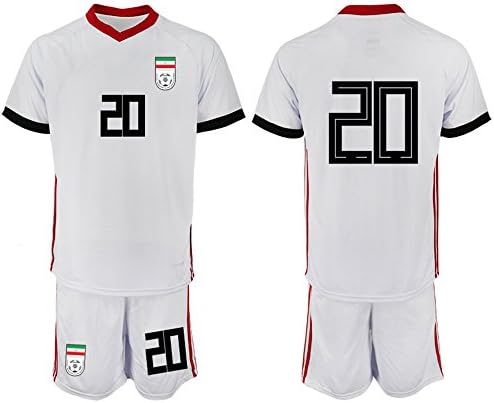 Zakaku 2018 Word Cup Iran Football Team #20 Mens Home White Soccer Jersey - XL