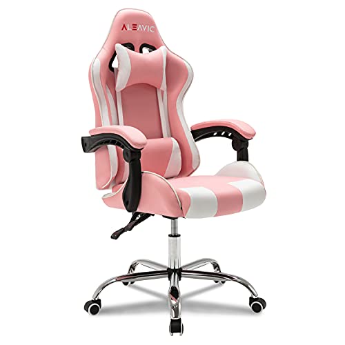 ALEAVIC-Silla-Gamer-Silla-Gaming-de-Respaldo-Alto-Silla-Ergonomica-de-Oficina-Se-Puede-Levantar-y-GirarRosa