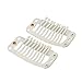 SWACC 100 Pcs U Shape Metailic Snap Clips ins for Hair Extension Hairpiece DIY Snap-Comb Wig Clips with Rubber (White Beige, 9-Teeth 6 Holes)thumb 3