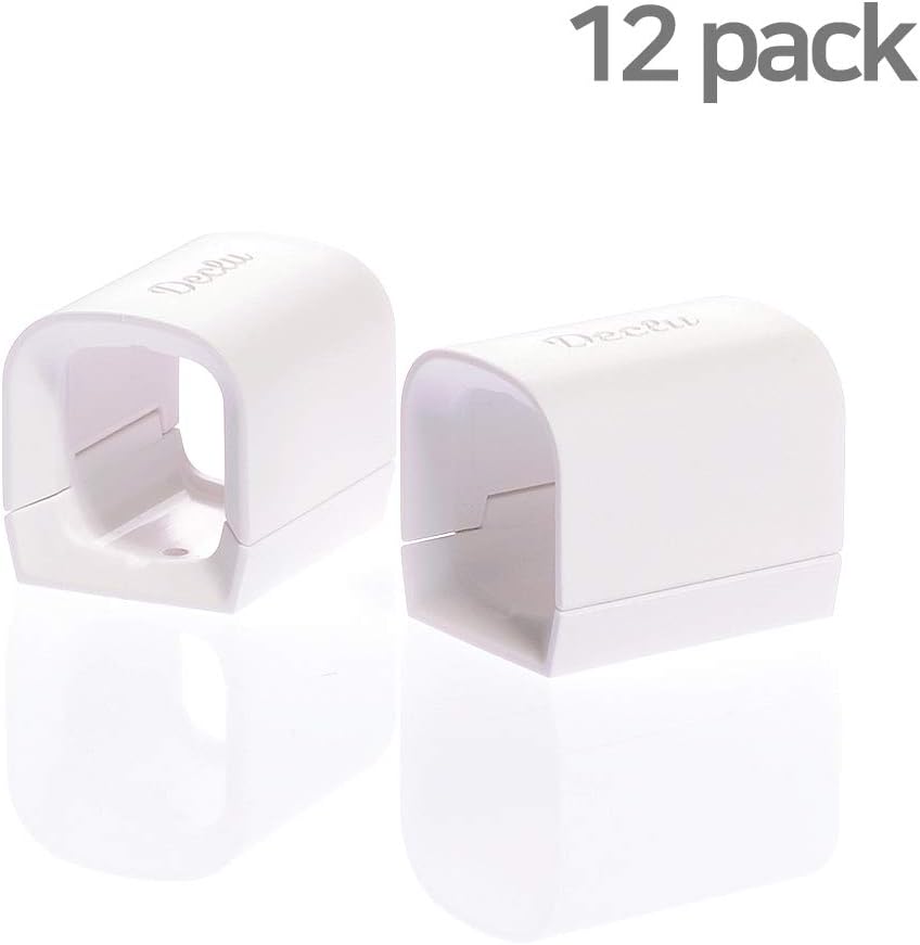 12 Pack Cable Clip with Eva Foam and Strong Adhesive Tape, Declu - Cable Tok, Multipurpose Wire Management Drop for Home, Office, Car and Desk, Convenient Cord Holder Organizer Gift for Family (White)