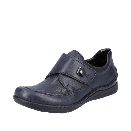 Rieker Femme Mocassin, Simili cuir, Bleu, 36 EU