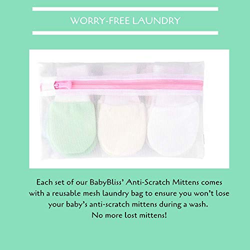 image for BabyBliss 100% Cotton Anti-Scratch Baby Mittens (For Babies Weighing 8