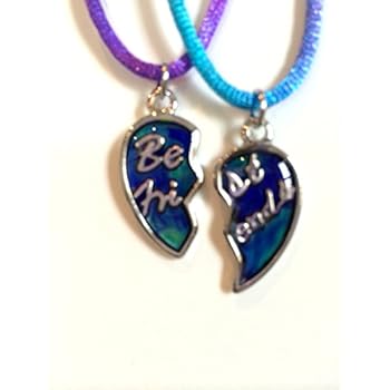 pendants friendship necklace friends heart bff mood half
