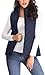 MISS MOLY Women Lightweight Quilted Padded Vest Stand Collar Zip Up Front Gilet Quilted,Blue,X-Large