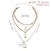 SUNSCSC Multilayer Choker Statement Bib Necklace for Women Girl Set Cross Long Chain Crystal Drop Pendant (W712A)