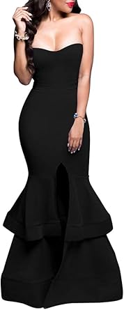 strapless evening gown