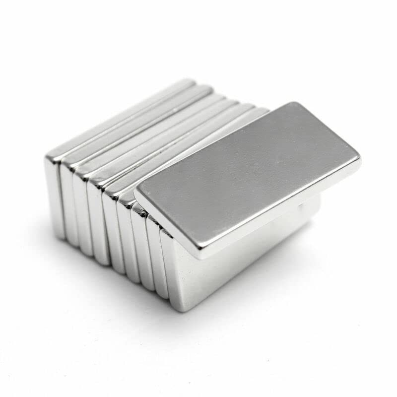 10PCS Strong Neodymium Magnets, Square Bar Magnets For Arts Crafts Hobbies Whiteboard Fridge and Office (20mm x 10mm x 2mm)