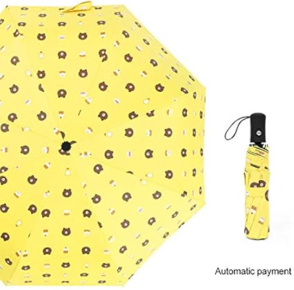 ZGMMM Paraguas Plegable Anti-UV Paraguas automático Lluvia Mujer A