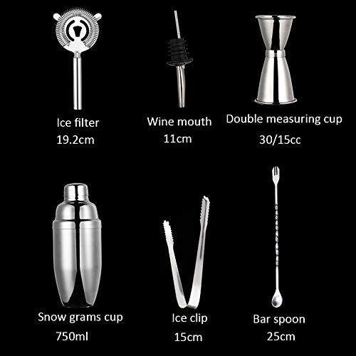 Cocktail Shaker Set 6, 750 Ml Cocktail Shaker Aus Edelstahl Martini Shaker Für Barkeeper Drink Party Bar Tool – Bild 8