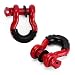 YITAMOTOR Shackles 3/4" (2 Pack) D Ring Shackle 41,887Ib Break Strength with 7/8" Screw Pin and Shackle Isolator & Washers Heavy Duty Shackle Kit for Off Road Jeep Truck Vehicle Recovery, Red & Black