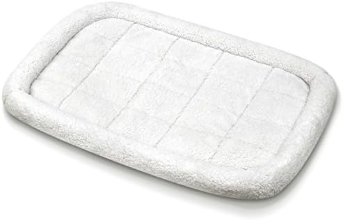 Fluffy Paws Foldable Soft Fleece Pet Crate Mat Bed with Accessories Pocket for Crates, Pet Carriers - for Dogs & Cats, Machine Washable, Anti-Skid Bottom, Can Be Combined w/Pet Warmers [Small/Large]